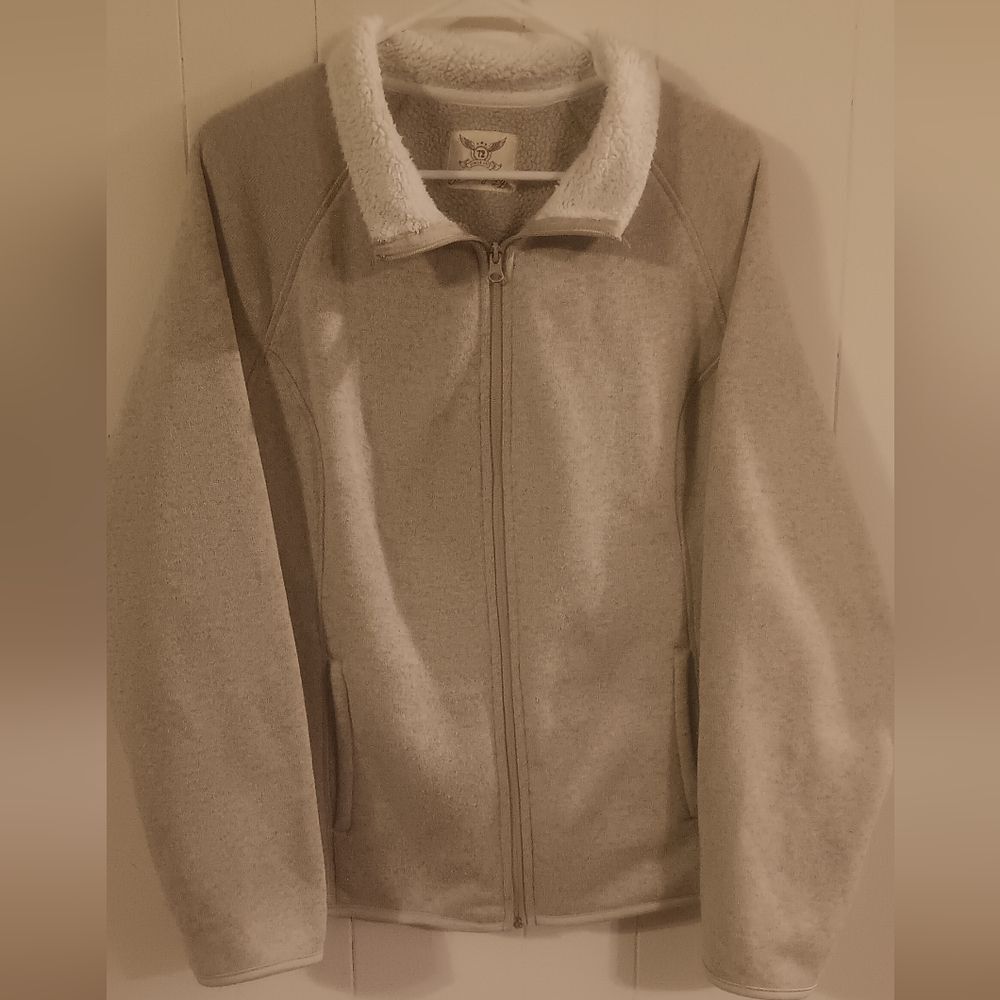 Faded Glory Heathered Cream Sherpa Jacket